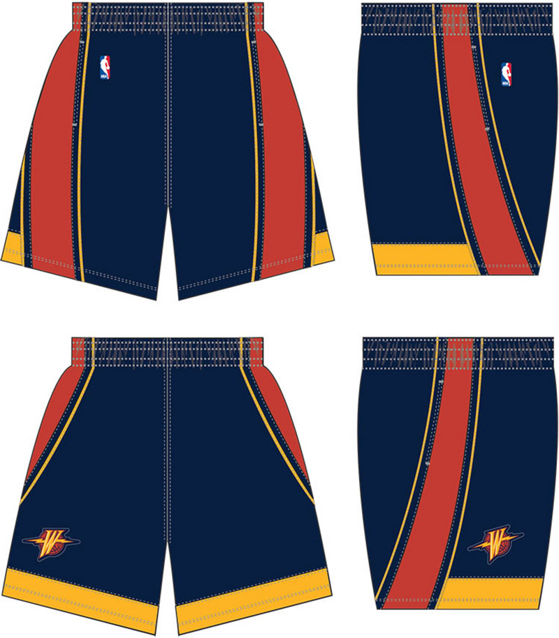 Mitchell & Ness Golden State Warriors 2009-10 Navy Swingman Road Shorts