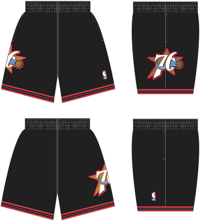 Mitchell & Ness Philadelphia 76ers 2000-01 Black Swingman Road Shorts