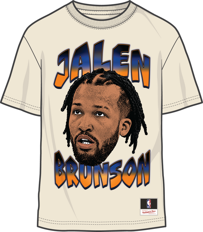 Mitchell & Ness Jalen Brunson New York Knicks Cream Big Face