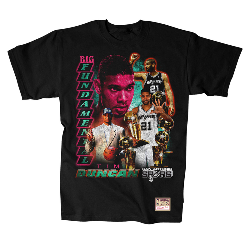 Mitchell & Ness Tim Duncan San Antonio Spurs Black Vintage Hype T-Shirt