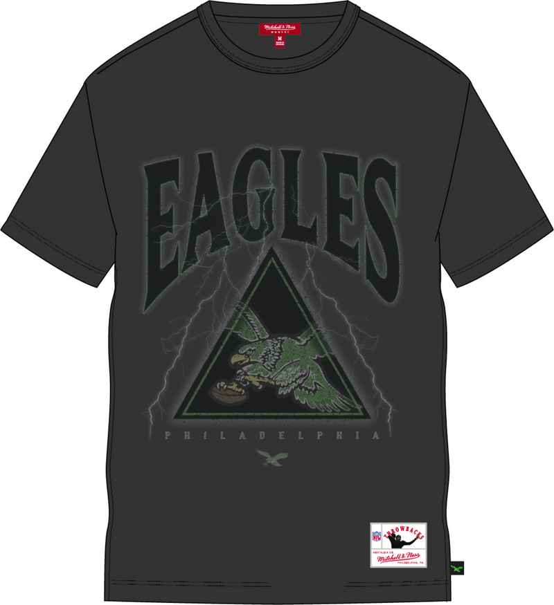 Mitchell & Ness Women's Philadelphia Eagles Grey Logo Boyfriend T-Shirt