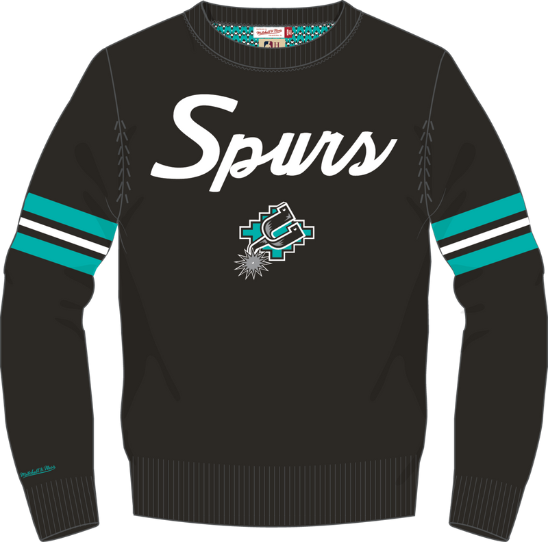 Mitchell & Ness San Antonio Spurs Black Head Coach Sweater