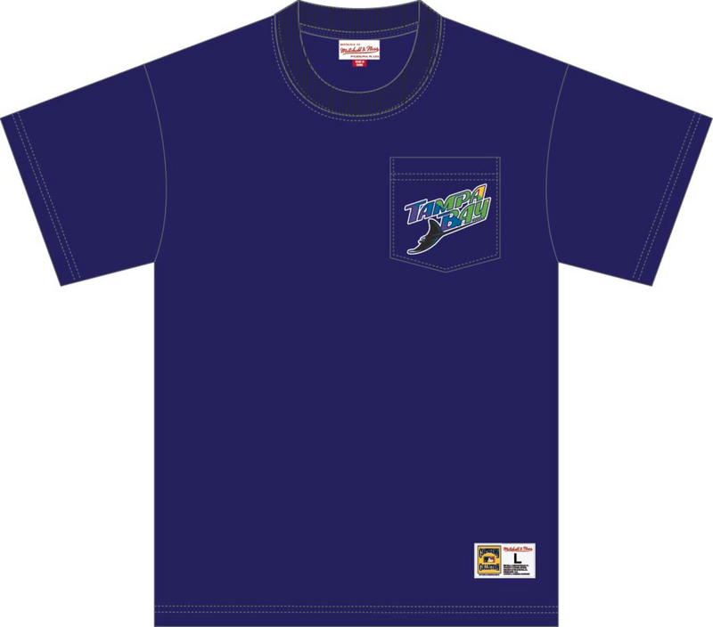 Mitchell & Ness Tampa Bay Rays Purple Premium Pocket T-Shirt