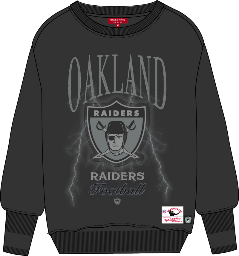 Mitchell & Ness Women's Oakland Raiders Grey Logo Lightweight Crew Sweatshirt 4.0