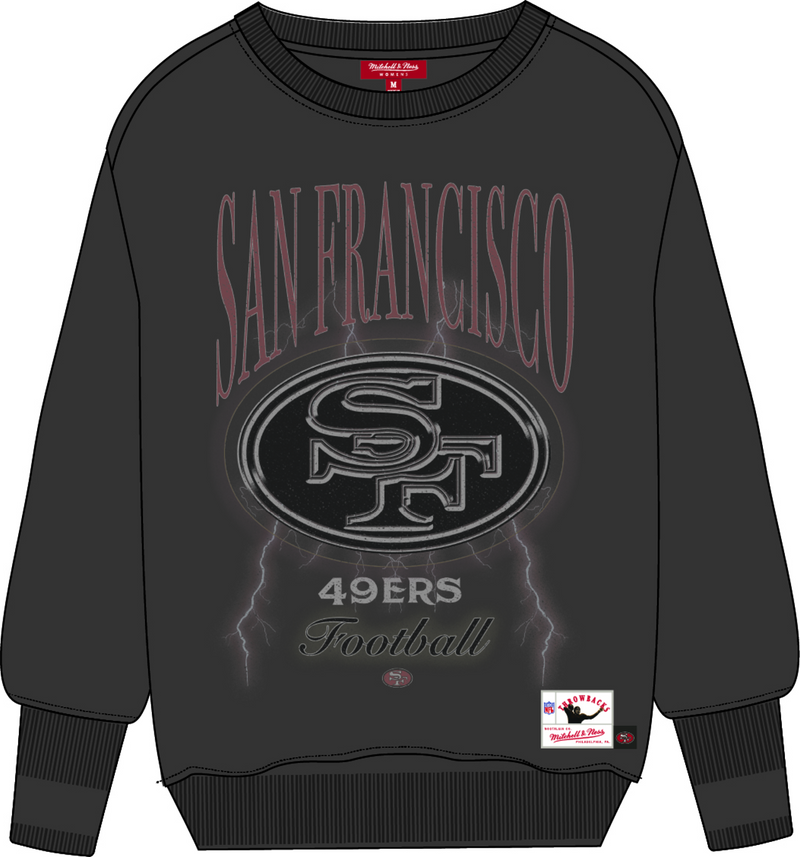 Mitchell & Ness Women's San Francisco 49ers Grey Logo Lightweight Crew Sweatshirt 4.0