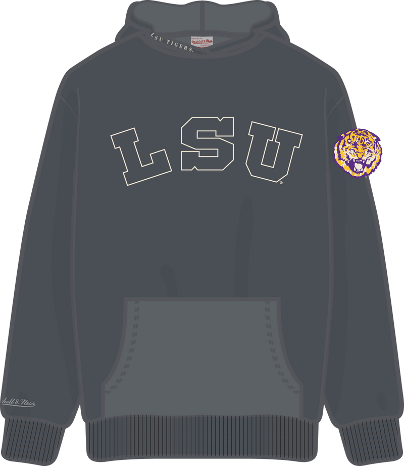 Mitchell & Ness Louisiana State University LSU Tigers Dark Grey Heritage Hues Fleece Hoodie