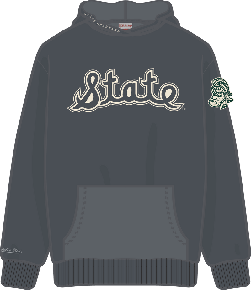 Mitchell & Ness Michigan State Spartans Dark Grey Heritage Hues Fleece Hoodie