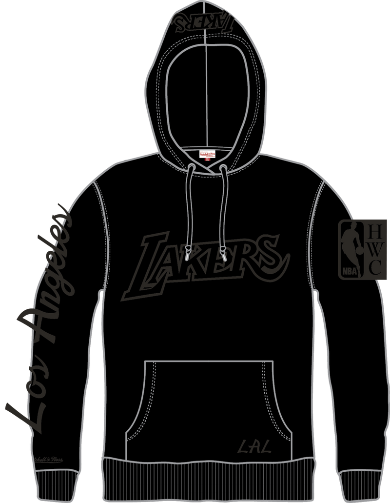 Mitchell & Ness Los Angeles Lakers Black Phantom Fleece Hoodie