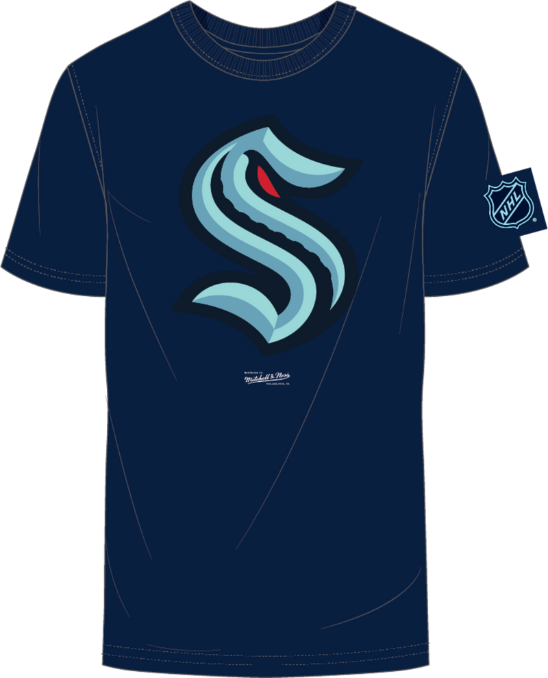 Mitchell & Ness Seattle Kraken Navy Current Logo T-Shirt
