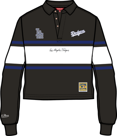 Mitchell & Ness Women's Los Angeles Dodgers Black Rugby Polo