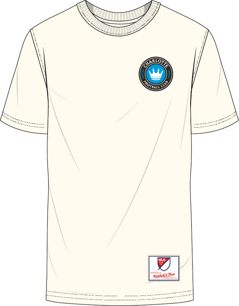 Mitchell & Ness Charlotte FC Cream Double Hit T-Shirt