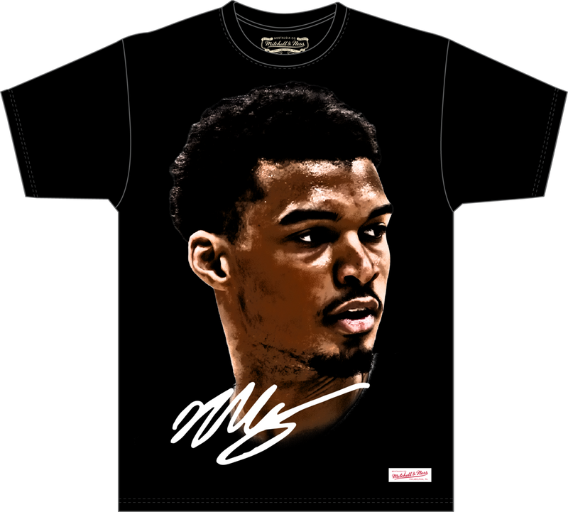 Mitchell & Ness Victor Wembanyama Players Association Black Real Big Face T-Shirt