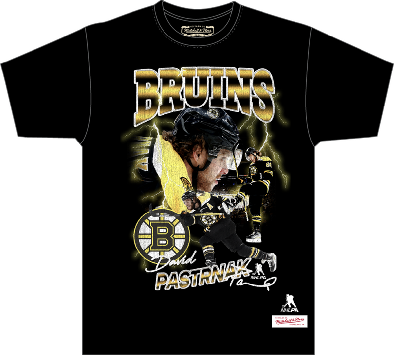 Mitchell & Ness David Pastrnak Boston Bruins Black Player T-Shirt
