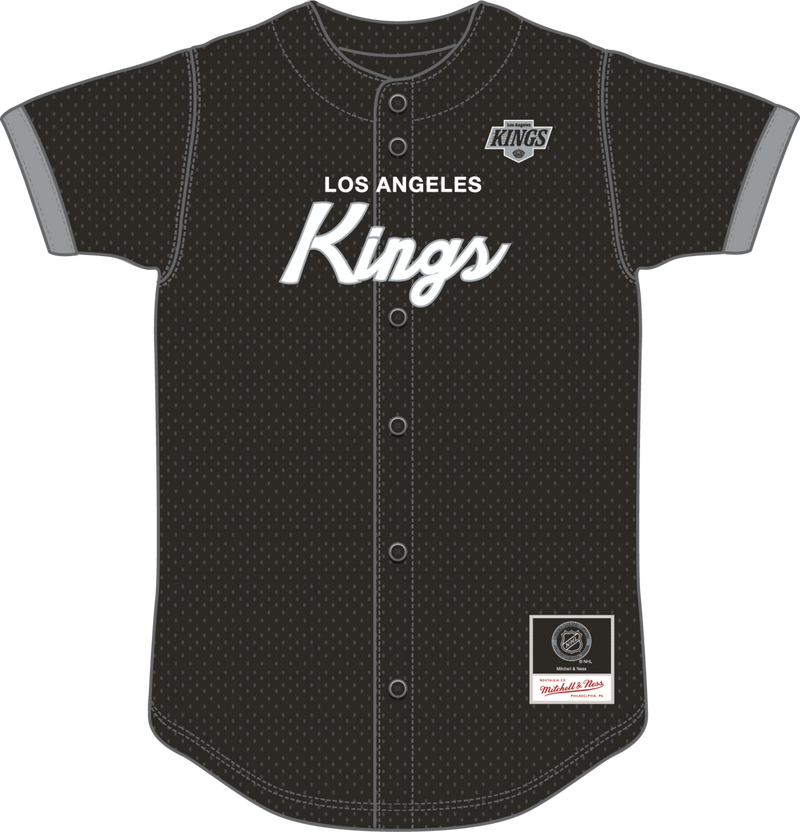 Mitchell & Ness Los Angeles Kings Black Team Color Head Coach Mesh Button Front Top