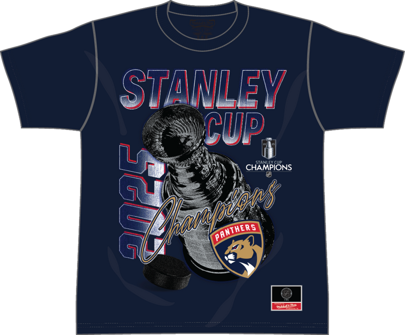 Mitchell & Ness Florida Panthers Navy Cup Champs Arch T-Shirt