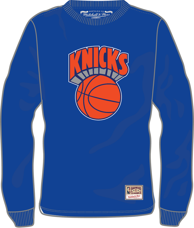 Mitchell & Ness New York Knicks Royal Classic Logo Long Sleeve T-Shirt