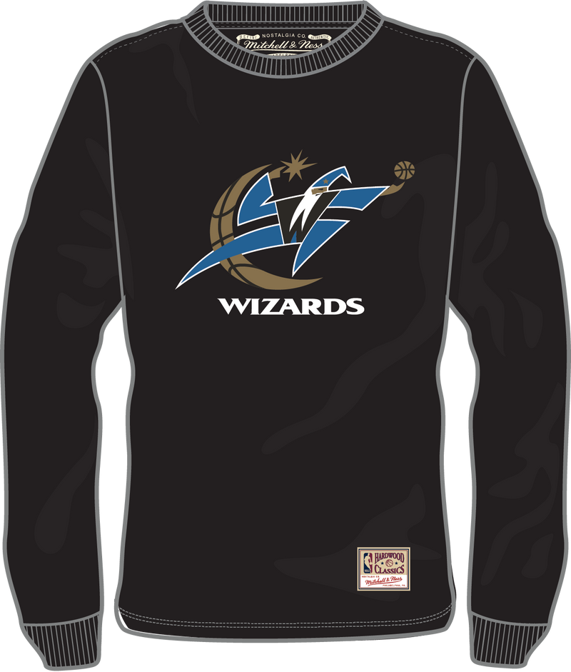 Mitchell & Ness Washington Wizards Black Classic Logo Long Sleeve T-Shirt