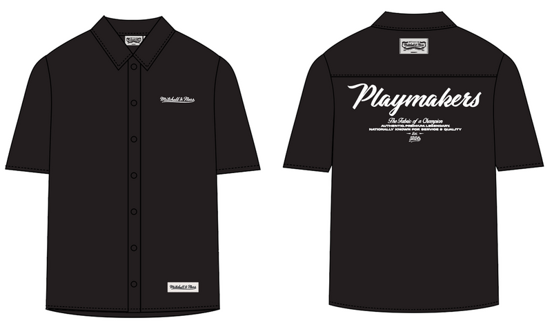 Mitchell & Ness Black M&N Button Up