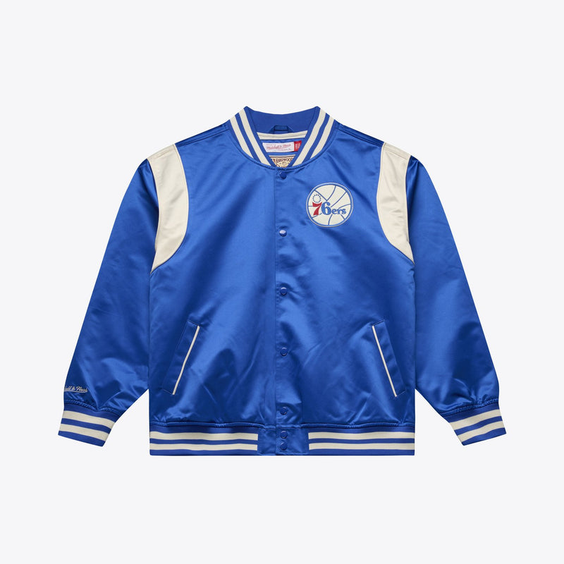 Mitchell & Ness Philadelphia 76ers Royal Retro Roots Lightweight Satin Full-Snap Jacket