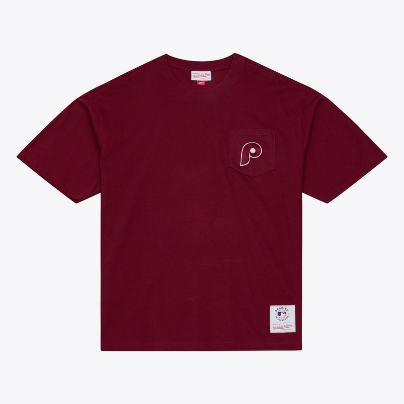 Mitchell & Ness Philadelphia Phillies Burgundy Insignia Premium Pocket T-Shirt