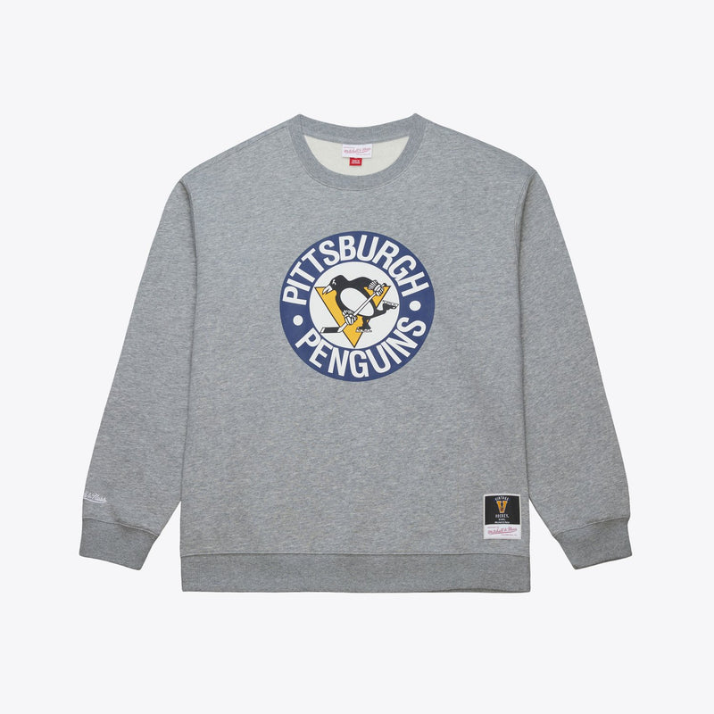 Mitchell & Ness Pittsburgh Penguins Heather Gray Walk-Off Fleece Sweatshirt