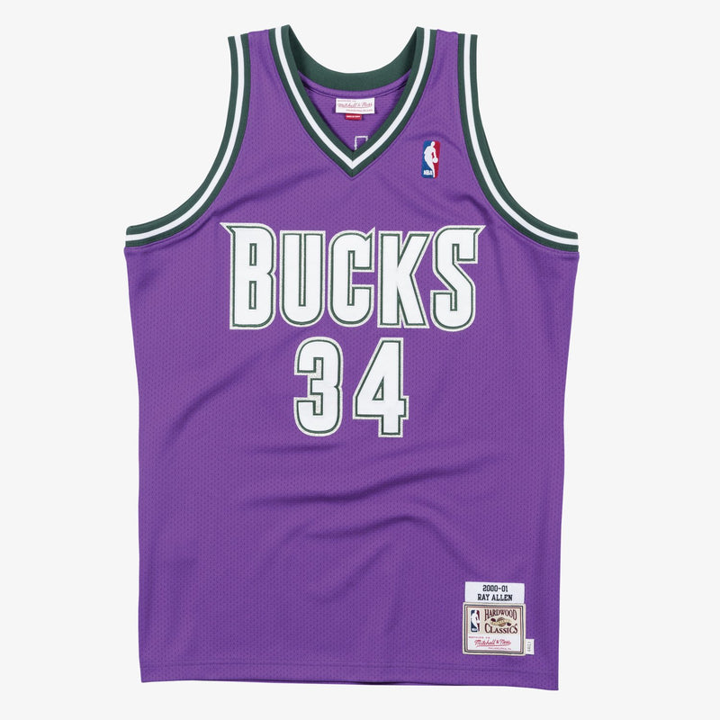Mitchell & Ness Ray Allen Milwaukee Bucks 2000-01 Purple Authentic Jersey