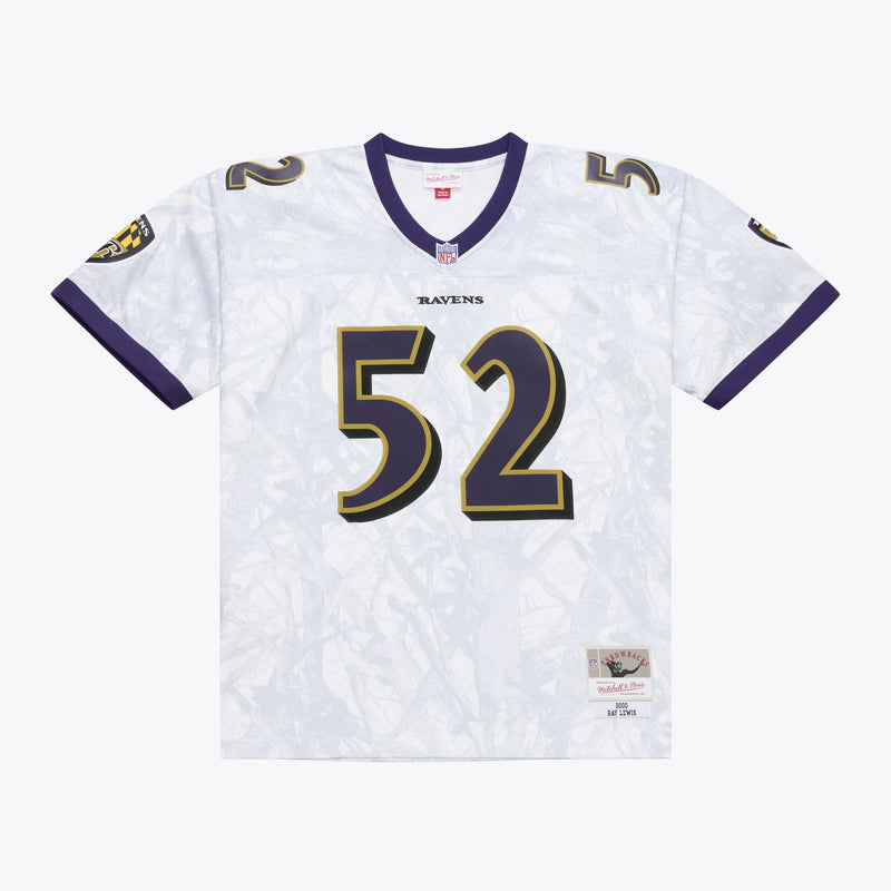 Mitchell & Ness Ray Lewis Baltimore Ravens 2000 White Ghosted Fashion Jersey