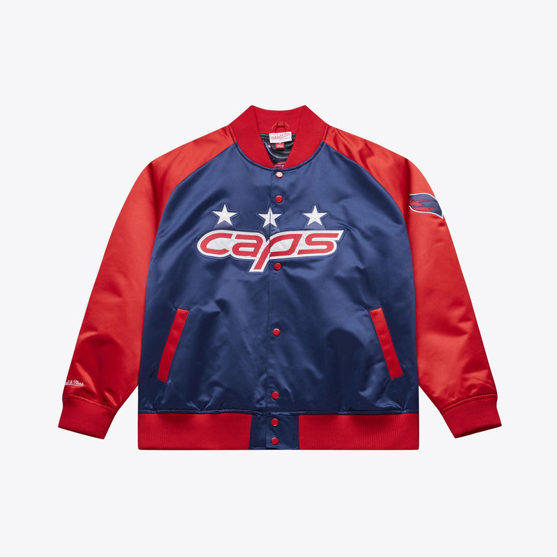 Mitchell & Ness Alexander Ovechkin Washington Capitals Navy/Red Player Lightweight Satin Full-Snap Jacket