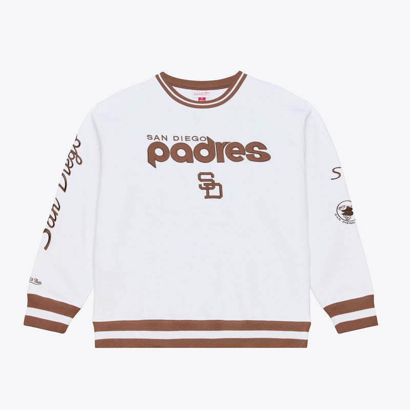 Mitchell & Ness San Diego Padres Arctic White Fleece Crewneck Sweatshirt