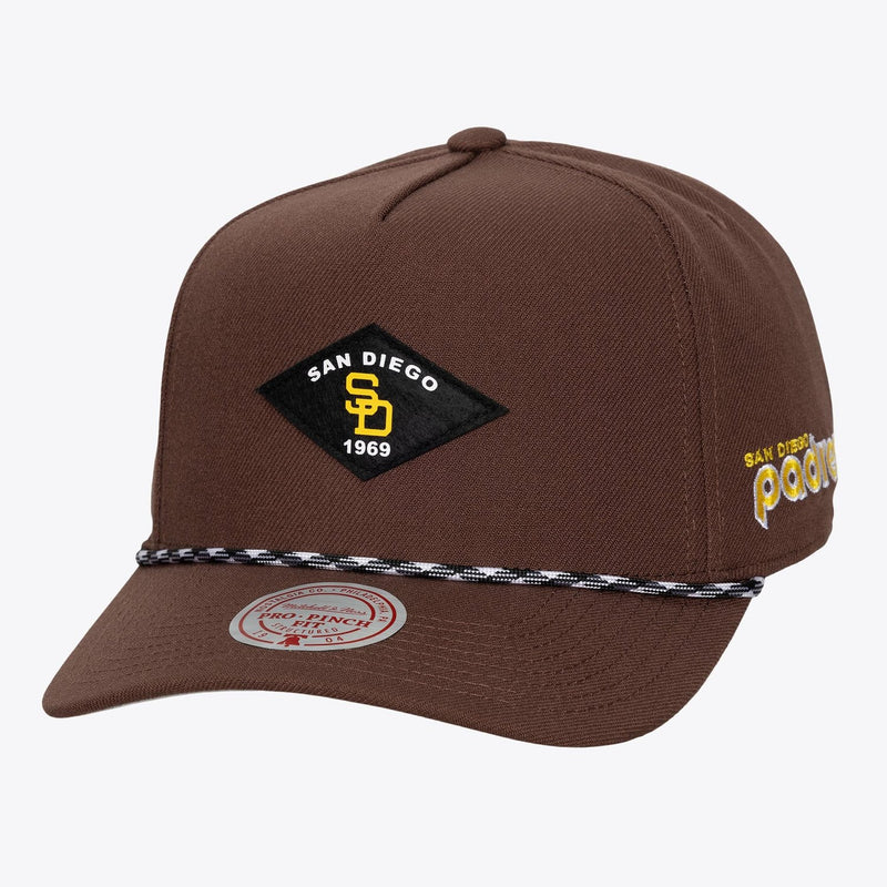 Mitchell & Ness San Diego Padres Brown Cooperstown Fine Print Pro Pinch Snapback Hat