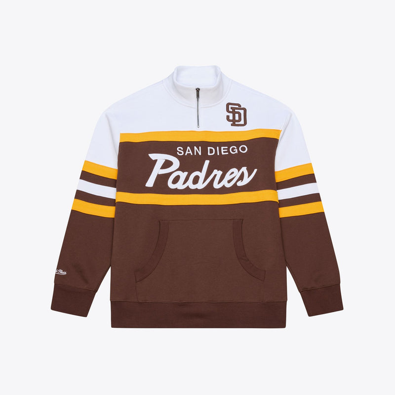 Mitchell & Ness San Diego Padres Brown Head Coach Quarter-Zip Pullover