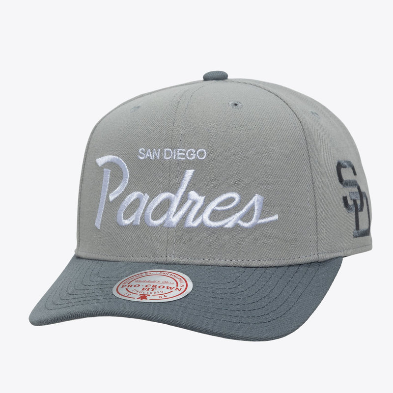 Mitchell & Ness San Diego Padres Gray Thunderstorm Head Coach Pro Crown Snapback Hat