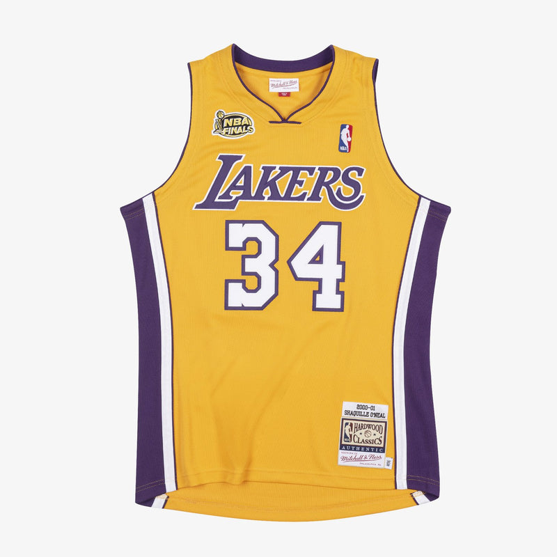 Mitchell & Ness Shaquille O'Neal Los Angeles Lakers 2000-01 Gold Authentic Player Jersey