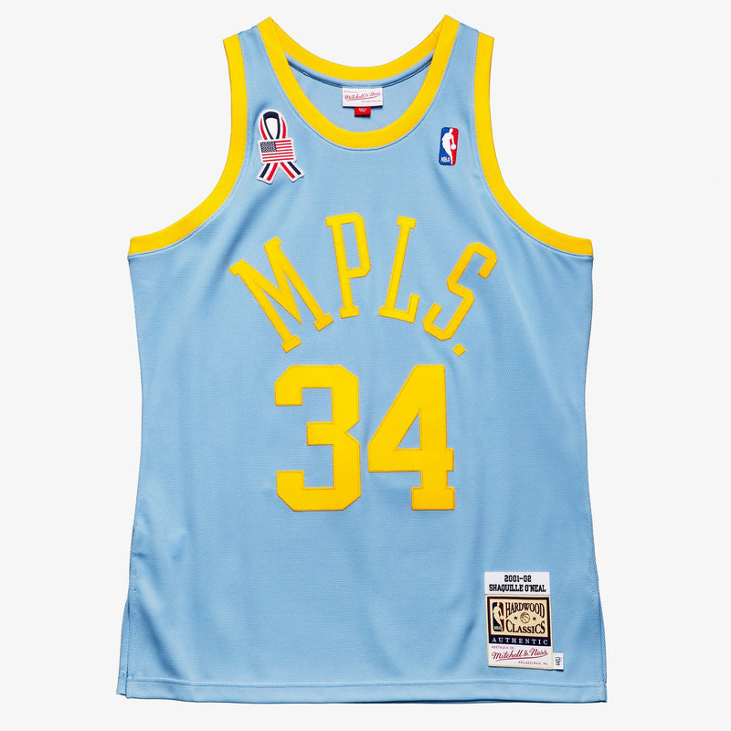 Mitchell & Ness Shaquille O'Neal Los Angeles Lakers 2001-02 Powder Blue Authentic Player Jersey