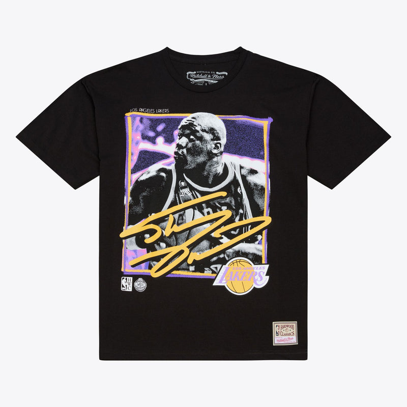 Mitchell & Ness Shaquille O'Neal Los Angeles Lakers Black Freeze Frame Classic T-Shirt