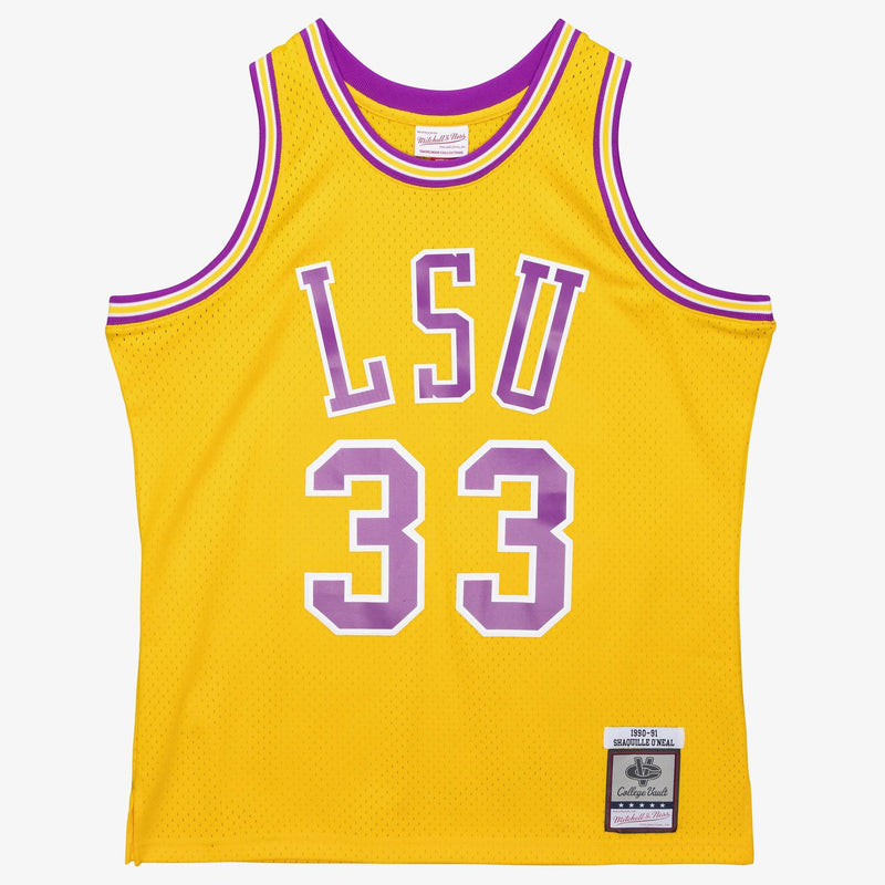 Mitchell & Ness Shaquille O'Neal LSU Tigers 1990-91 Gold Swingman Player Jersey