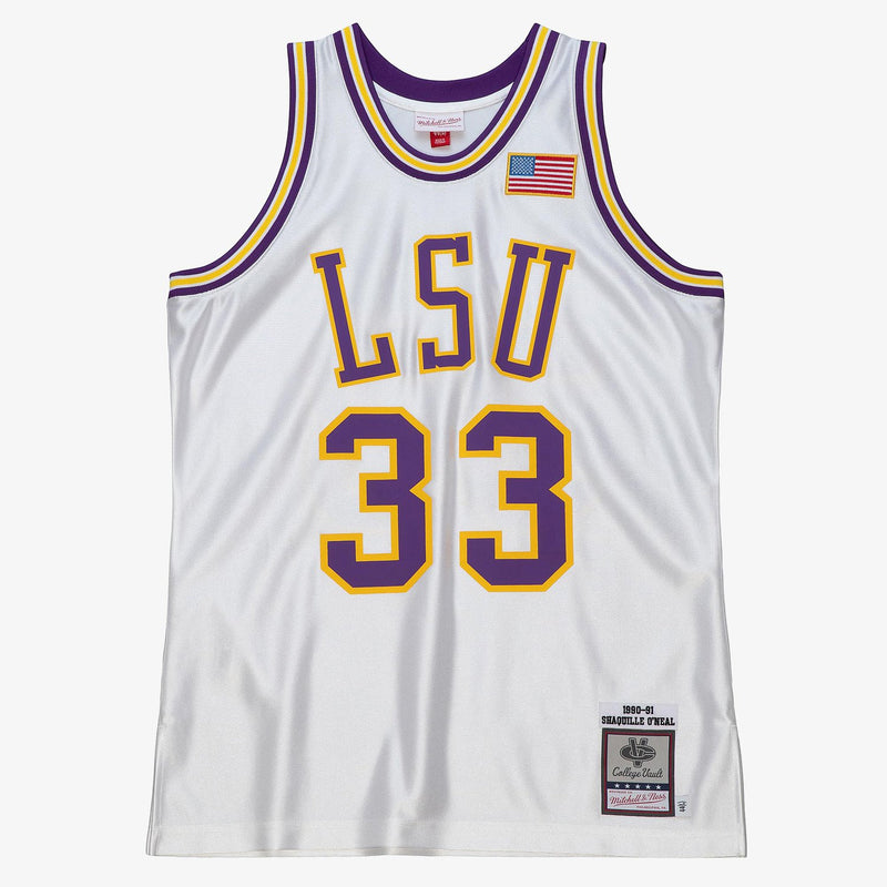 Mitchell & Ness Shaquille O'Neal LSU Tigers 1990-91 White Alumni Authentic Jersey