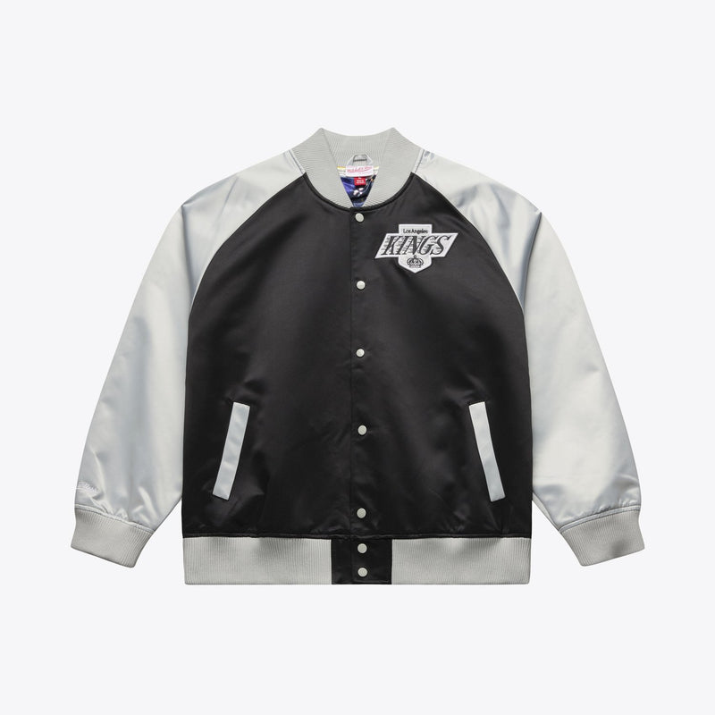 Mitchell & Ness Wayne Gretzky Los Angeles Kings Black/Silver Player Lightweight Satin Full-Snap Jacket