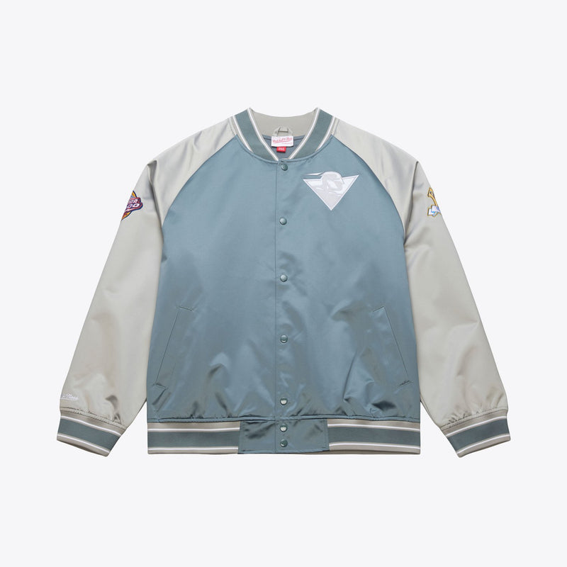Mitchell & Ness Golden State Warriors Gray/Silver Thunderstorm Lightweight Satin Full-Snap Jacket