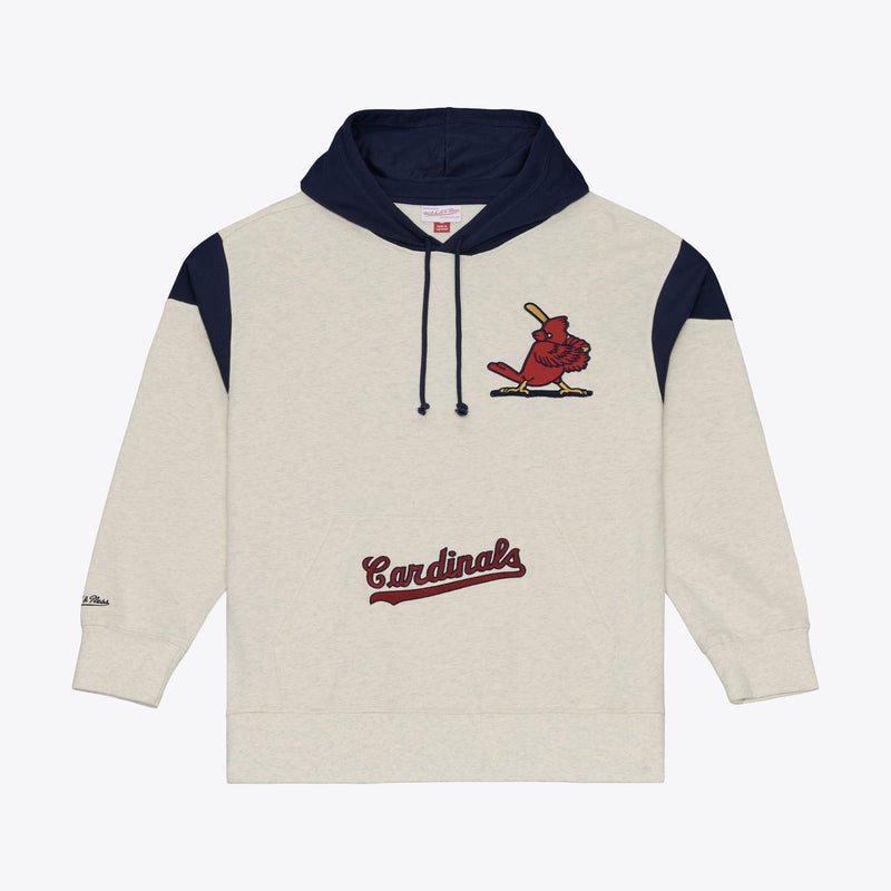 Mitchell & Ness St. Louis Cardinals Cream Retro Roots French Terry Hoodie