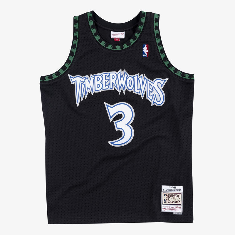 Mitchell & Ness Stephon Marbury Minnesota Timberwolves 1997-98 Black Swingman Player Jersey