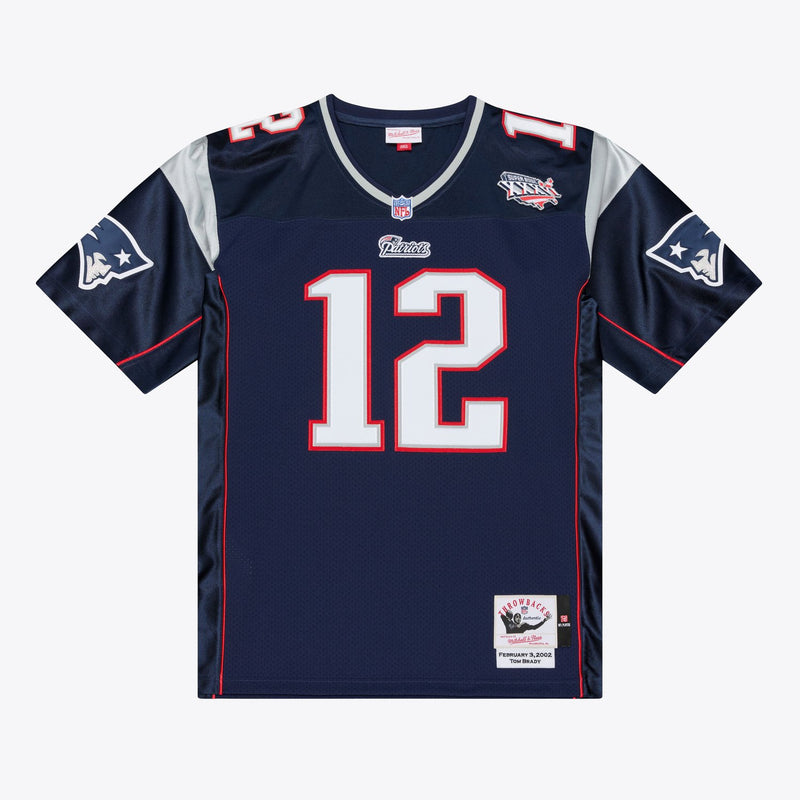 Mitchell & Ness Tom Brady New England Patriots 2001 Super Bowl XXXVI Navy Authentic Jersey