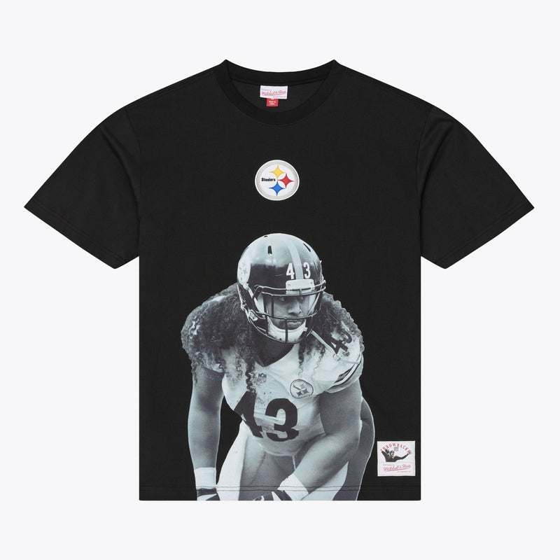 Mitchell & Ness Troy Polamalu Pittsburgh Steelers Black Player T-Shirt