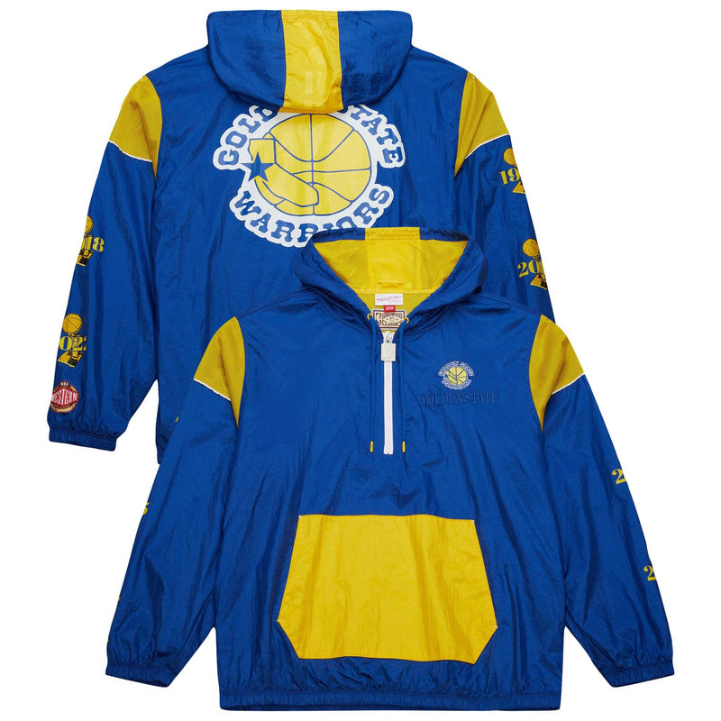 Golden State Warriors Mitchell & Ness Unisex Hardwood Classics Team OG 3.0 Anorak Half-Zip Windbreaker Jacket - Royal