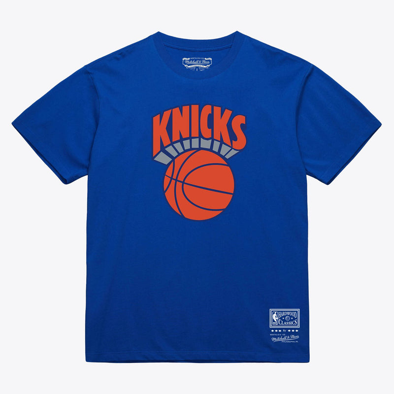 New York Knicks Mitchell & Ness Unisex Hardwood Classics Arch T-Shirt - Royal
