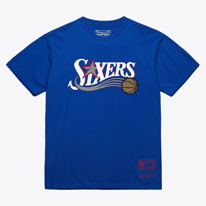 Philadelphia 76ers Mitchell & Ness Unisex Hardwood Classics Arch T-Shirt - Royal