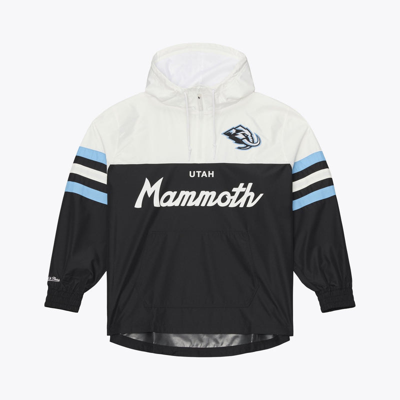 Mitchell & Ness Utah Mammoth Black Head Coach Lightweight Anorak Quarter-Zip Windbreaker
