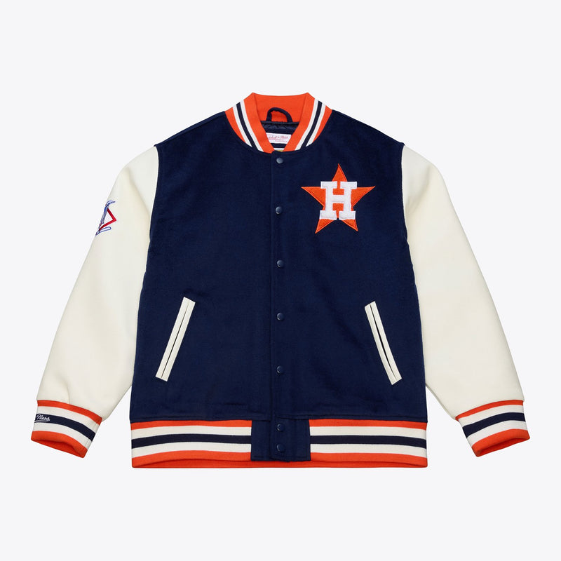 Mitchell & Ness Houston Astros Navy/White Off Day Varsity Full-Snap Jacket