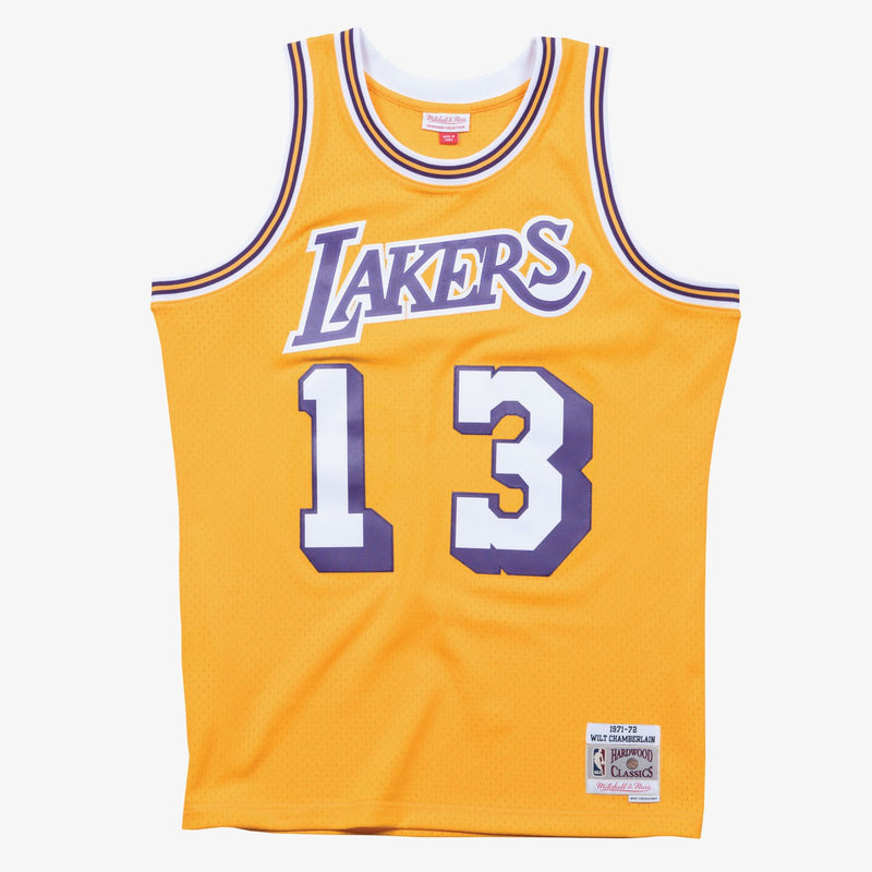 Mitchell & Ness Wilt Chamberlain Los Angeles Lakers 1971-72 Gold Swingman Player Jersey