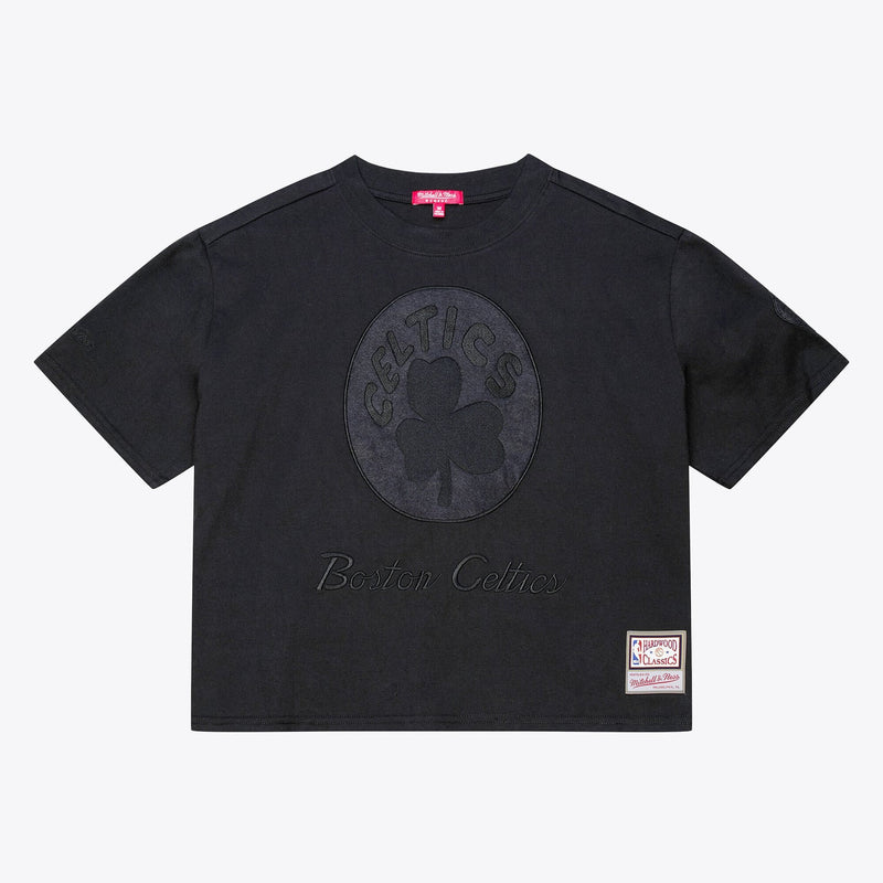 Mitchell & Ness Women's Boston Celtics Black Phantom Cropped T-Shirt